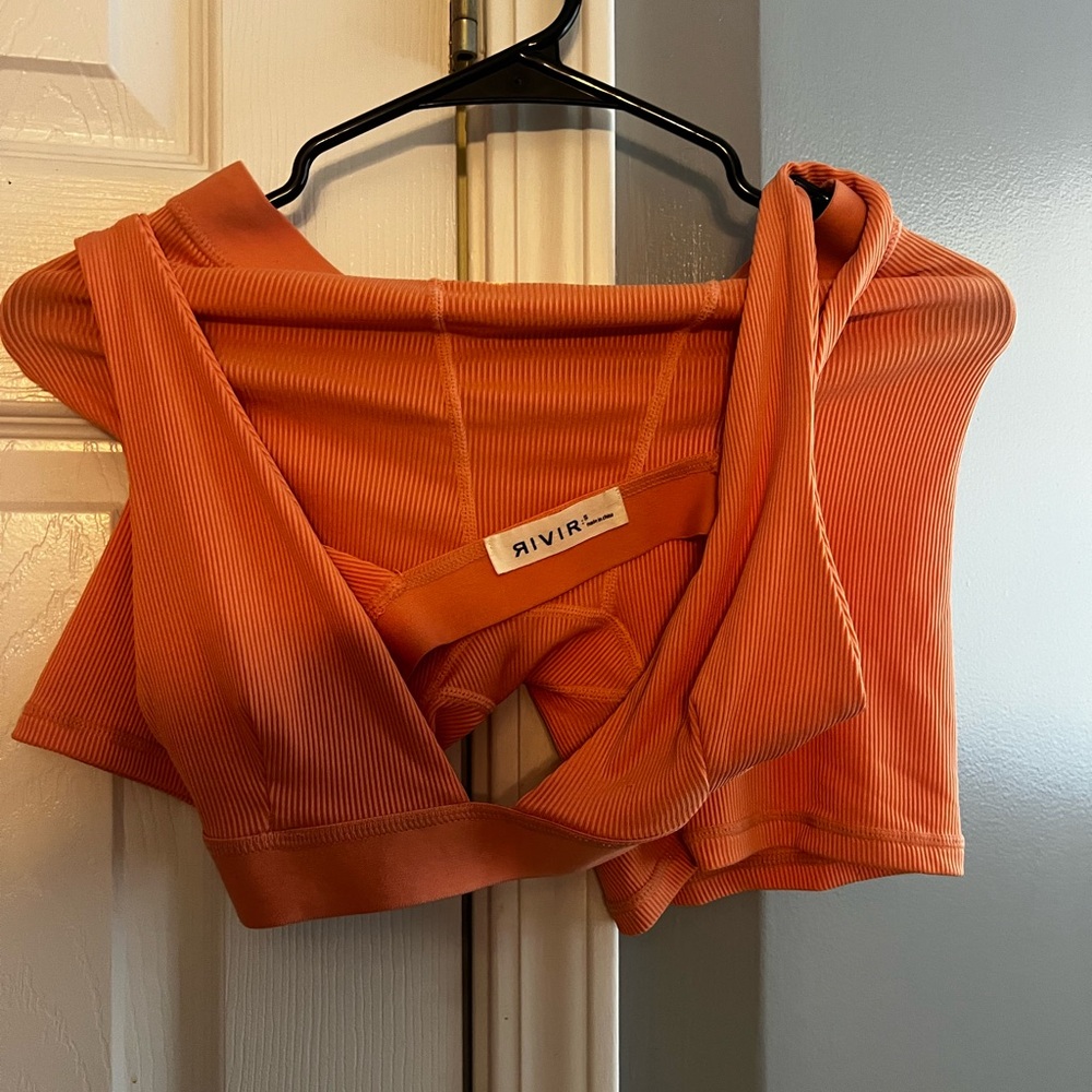 RIVIR Vibrant Orange Ribbed Crop Top